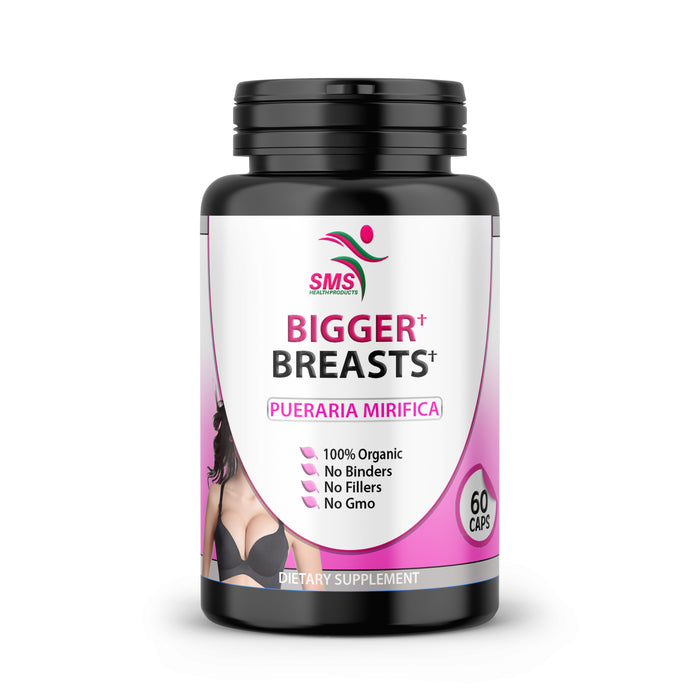 Bigger Breasts by SMS Pueraria Mirifica Supplement 500mg Root Extract Powder Veggie Capsules Promotes Women's Health, Organic Natural Herbal