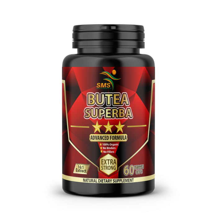 Butea Superba Root by SMS 1,000mg | 60 Vegetable Capsules | Male Performance Premium Supplement | Non GMO, Gluten Free Supplement | Organic