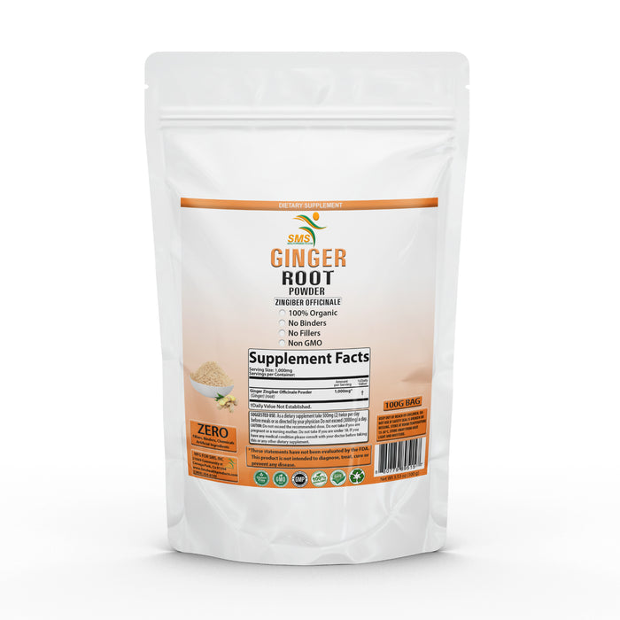 Organic Ginger Root Powder (Zingiber officinale) Pure Fresh Non GMO 100g