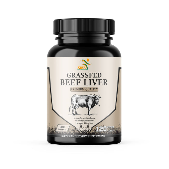 Grass Fed Desiccated Beef Liver Capsules (120 Pills, 480 - 500mg Each) - Natural Iron, Vitamin A, B12 for Energy - Humanely Pasture Raised Undefatted Without Hormones or Chemicals