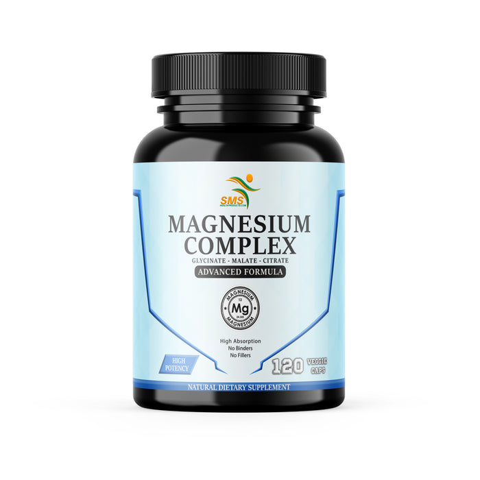 Magnesium Complex | 470mg of Magnesium Glycinate, Malate, & Citrate for Muscles, Nerves, & Energy | High Absorption | Vegan, Non-GMO | 120 Capsules