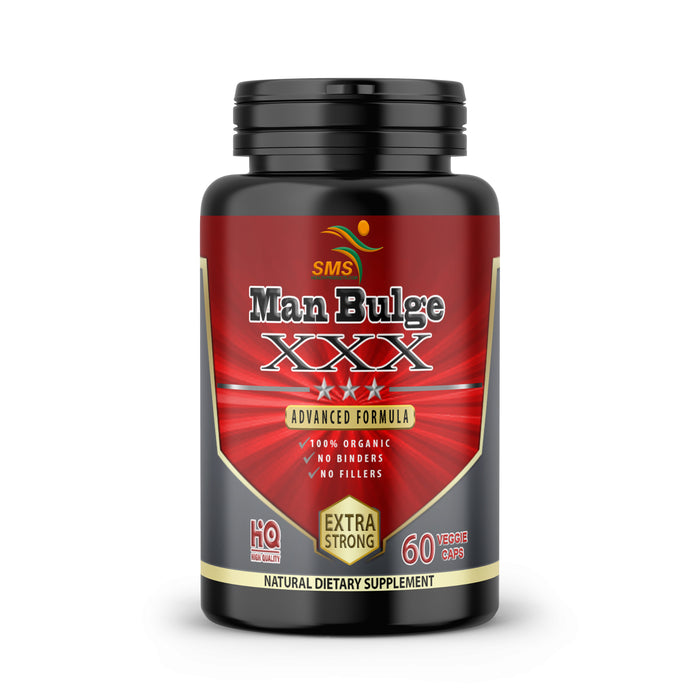 Man Bulge with Tongkat Ali, Tribulus, Black Ginseng & Fenugreek, Vegetarian, Man Bulge Supplement , Mens Performance Aid Pills 60 Veggie Capsules