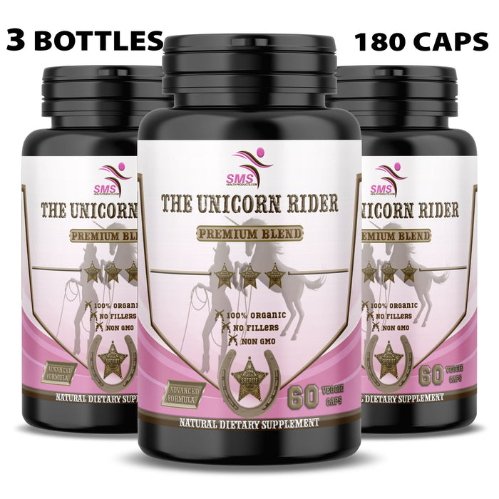 Unicorn Rider with Tongkat Ali, Tribulus, Black Ginseng & Fenugreek, Vegetarian, The Unicorn rider Supplement , Women's Performance Aid Pills 60 Veggie Capsules
