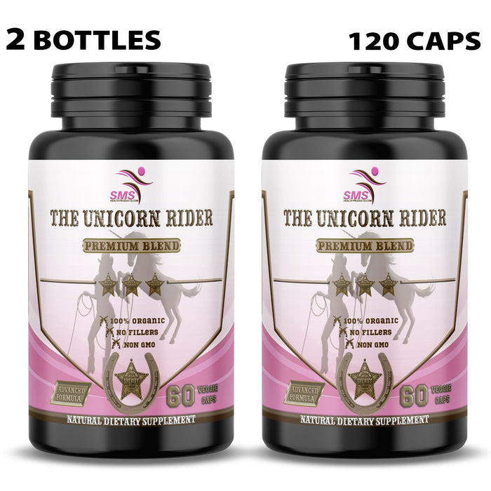 Unicorn Rider with Tongkat Ali, Tribulus, Black Ginseng & Fenugreek, Vegetarian, The Unicorn rider Supplement , Women's Performance Aid Pills 60 Veggie Capsules