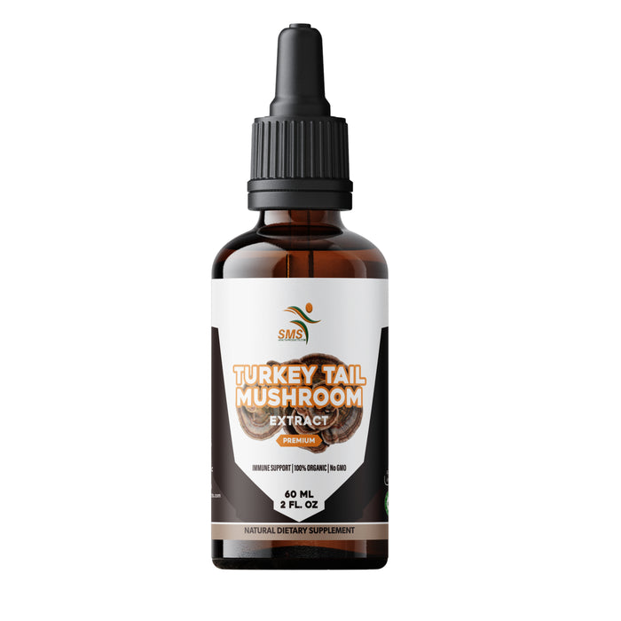 Turkey Tail Mushroom Drops (Trametes versicolor) | Alcohol-Free Tincture | Herbal Supplement | Vegan | 2 fl oz Liquid Extract