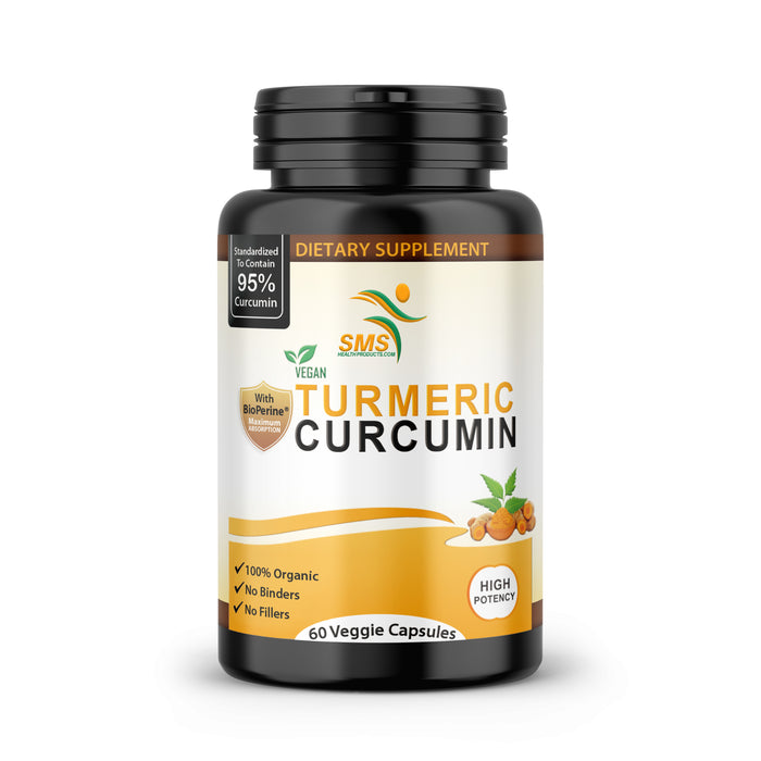 Turmeric Curcumin 15,000mg Extract With BBIOPERINE (BLACK PEPPER) 95% Curcuminoids ORGANIC 60CT
