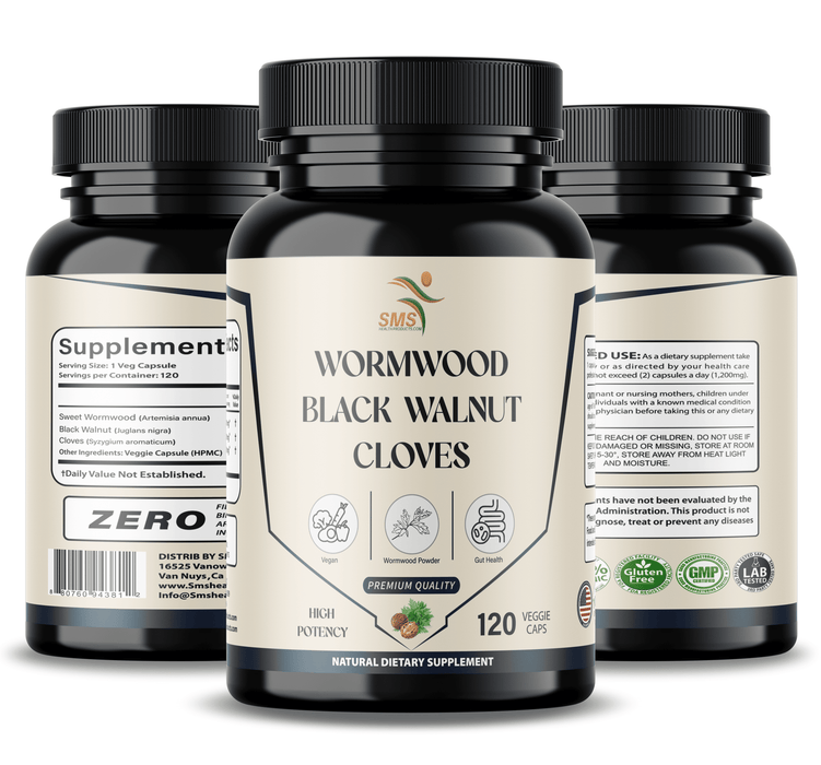 Wormwood Black Walnut Clove Capsules – Herbal Detox & Cleanse Supplement, 120 Capsules for Digestive Support and Wellness