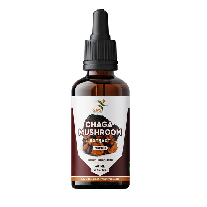 Chaga Mushroom Drops (Inonotus obliquus) | Alcohol-Free Tincture | Herbal Supplement | Vegan | 2 fl oz Liquid Extract