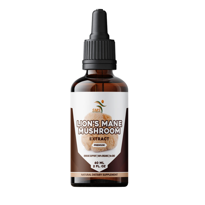 Lion's Mane Mushroom Drops Supplement (Hericium Erinaceus), Lions Mane Tincture, Natural Immune Support, For Memory, Clarity & Focus - Herbal Liquid Extract - Organic, No Fillers, No Binders - 2 Fl oz