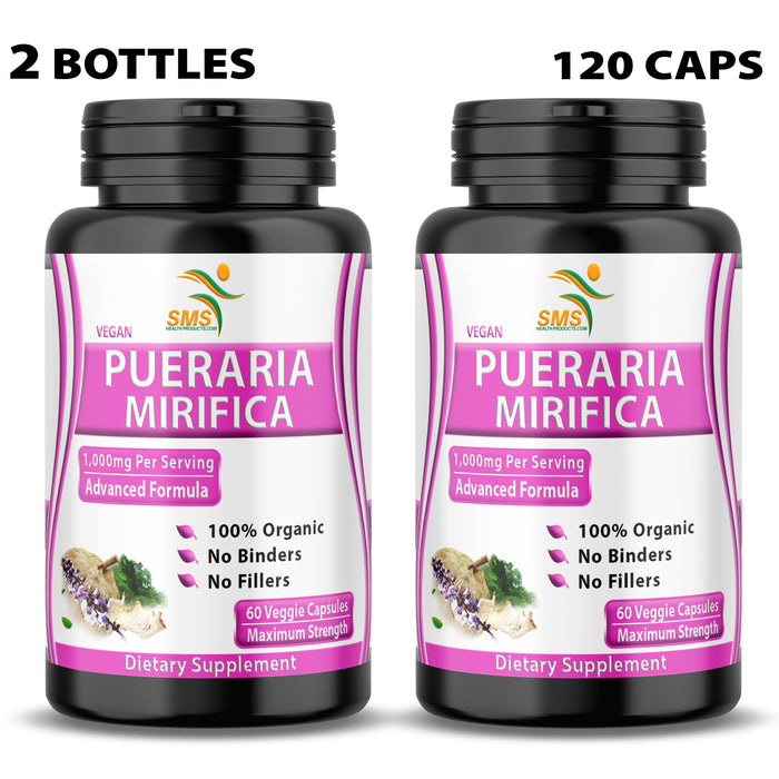 Pure Pueraria Mirifica Supplement 500mg Root Extract Powder Capsules Promotes Women’s Health, Organic Natural Herbal