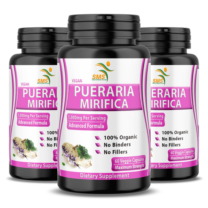 Pure Pueraria Mirifica Supplement 500mg Root Extract Powder Capsules Promotes Women’s Health, Organic Natural Herbal