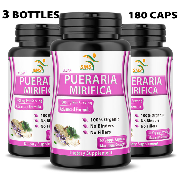 Pure Pueraria Mirifica Supplement 500mg Root Extract Powder Capsules Promotes Women’s Health, Organic Natural Herbal