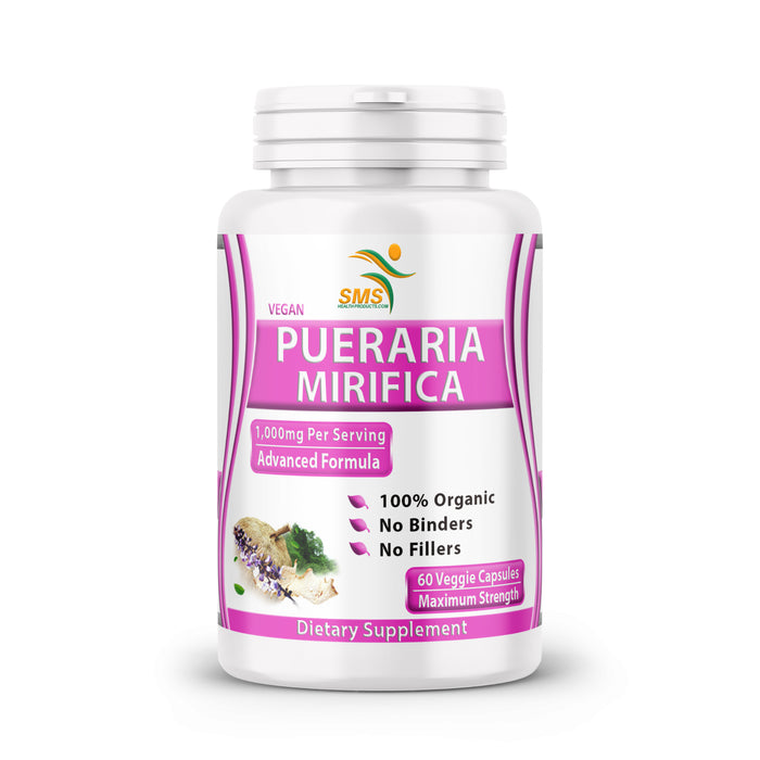 Pure Pueraria Mirifica Supplement 500mg Root Extract Powder Capsules Promotes Women’s Health, Organic Natural Herbal