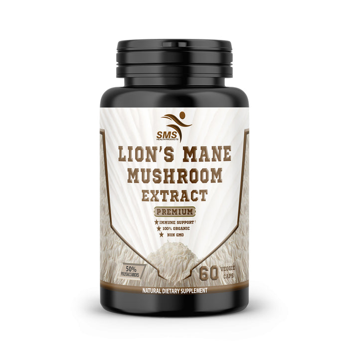 Lions Mane Mushroom Capsules (60 Capsules) Lions Mane Mushroom Powder Extract Capsules | Brain Supplement, Brain Vitamins, Focus Supplement
