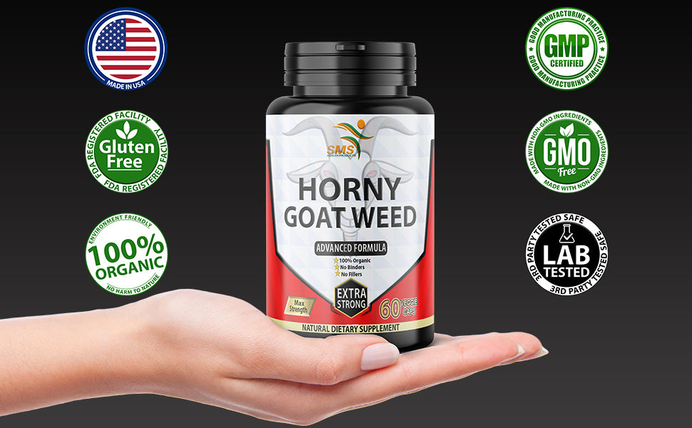 Premium Horny Goat Weed Extract 1000mg Organic NON GMO (Epimedium Grandiflorum)