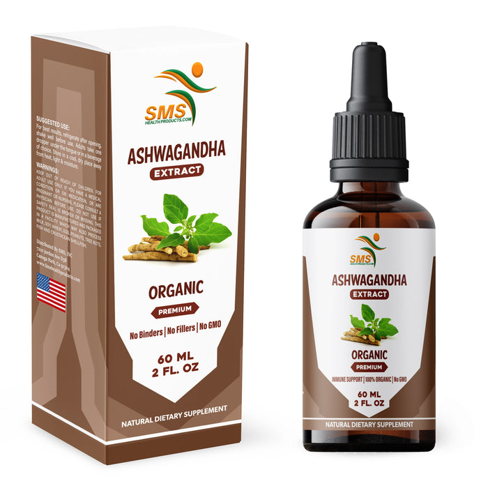 Ashwagandha Drops - Organic, No Fillers, No Binders - Stress Relief, Calming, Relaxation, Mood Support, Adaptogenic Tincture Supplement for Adults - Vegan, Non-GMO, Gluten Free, Made in USA | 2 Fl Oz