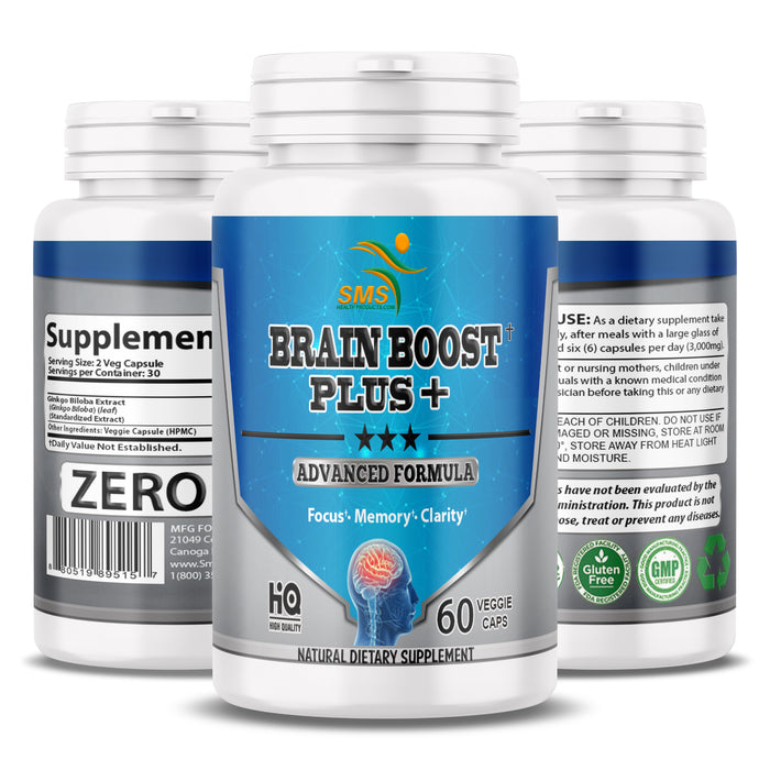 Neuro Brain Boost for Mental Clarity Energy Focus & Memory Herbal Supplement
