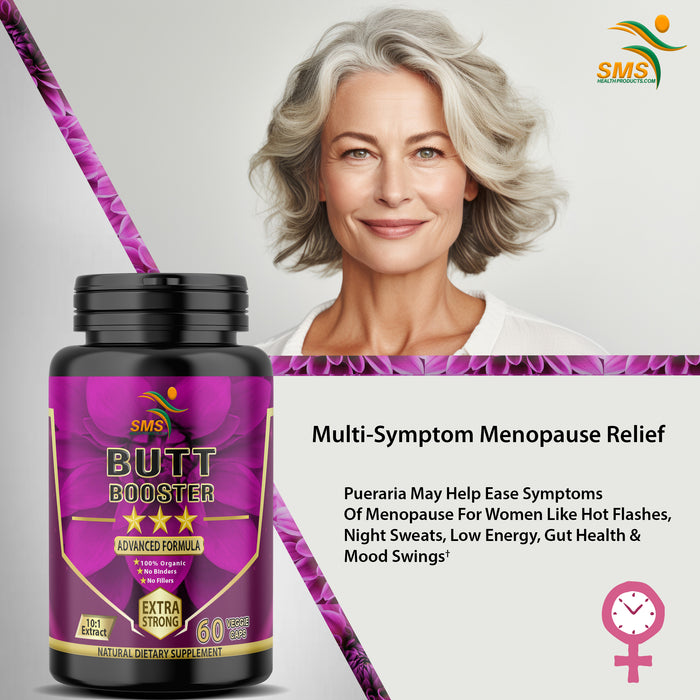 Pueraria Mirifica Butt Booster Kwao Krua Kao Pills 5,000mg Equivalent Extra Potent 10:1 Extract, 60 Veggie Capsules, Organic, Non GMO