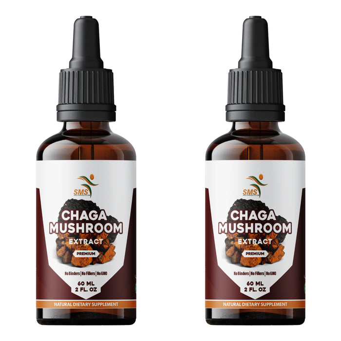 Chaga Mushroom Drops (Inonotus obliquus) | Alcohol-Free Tincture | Herbal Supplement | Vegan | 2 fl oz Liquid Extract