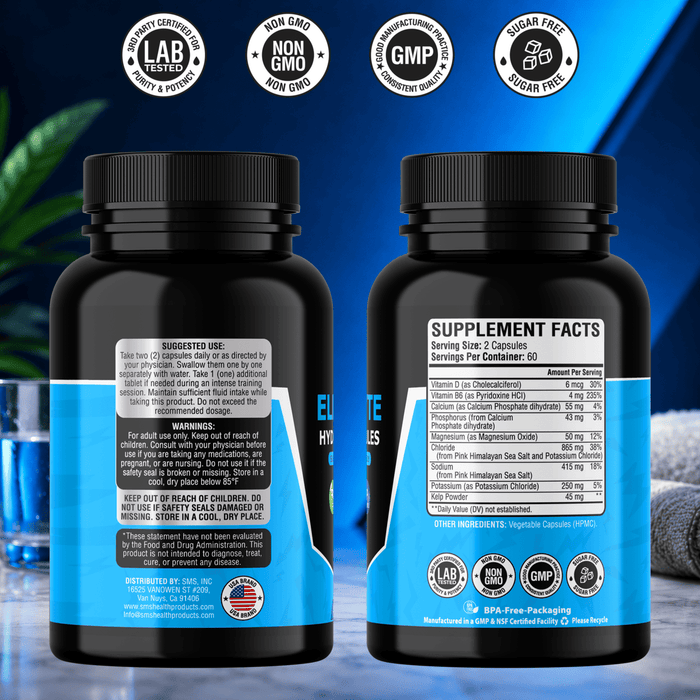 Electrolyte Capsules, Hydration Support, No Fillers, Magnesium, Potassium, Sodium & Chloride, Keto Friendly, Vegan, Made in USA, 120 Capsules