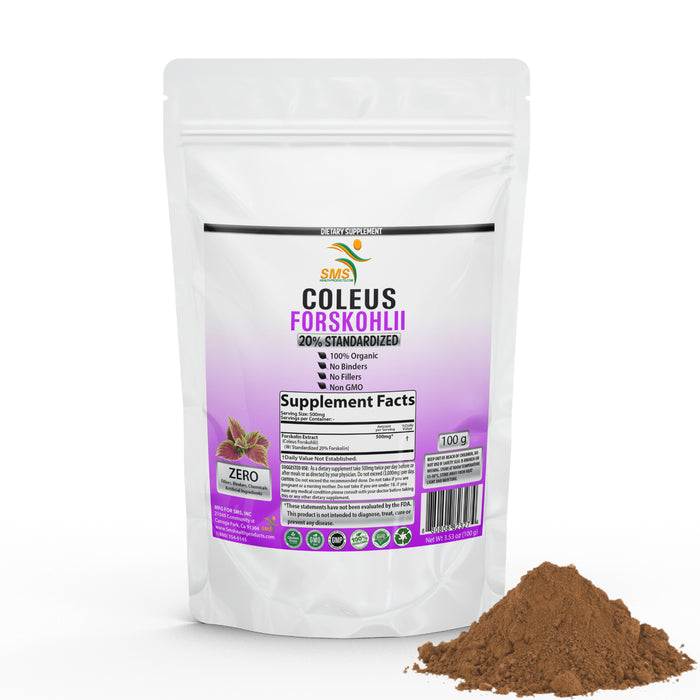 PURE Forskolin Extract Powder 20% Standardized Coleus Forskohlii Organic 100g/227G