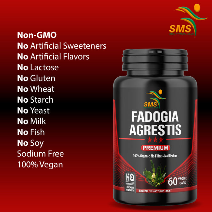 Fadogia Agrestis Extract Pills (Maximum Strength) 1,000mg Servings | Supports Athletic Performance, Strength, Drive | Organic, Non GMO, Third Party Tested, Gluten Free Supplement, 60 Veggie Caps