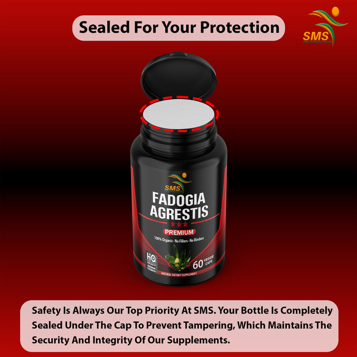 Fadogia Agrestis Extract Pills (Maximum Strength) 1,000mg Servings | Supports Athletic Performance, Strength, Drive | Organic, Non GMO, Third Party Tested, Gluten Free Supplement, 60 Veggie Caps