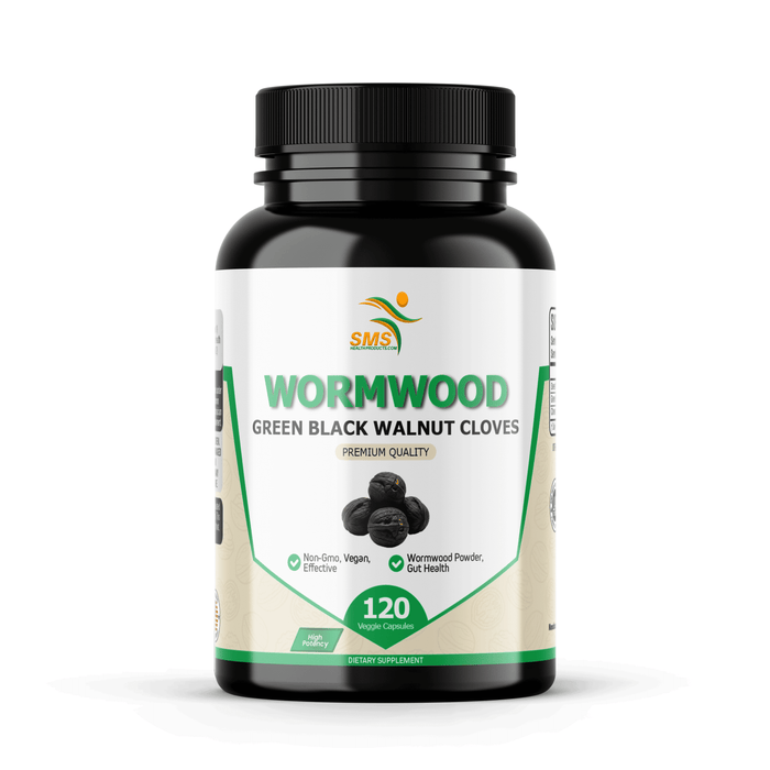 Wormwood Black Walnut & Clove Capsules, No Fillers, Herbal Cleanse Supplement for Digestive Support & Wellness, 120 Veggie Capsules