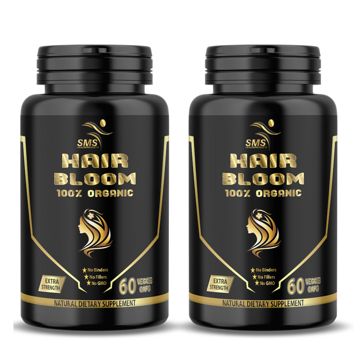Hair Growth Pills, Hair Bloom Supplement for Thicker Fuller Hair, Supports Healthy Hair, Scalp and Growth, 60 Veggie Capsules Non GMO Gluten Free