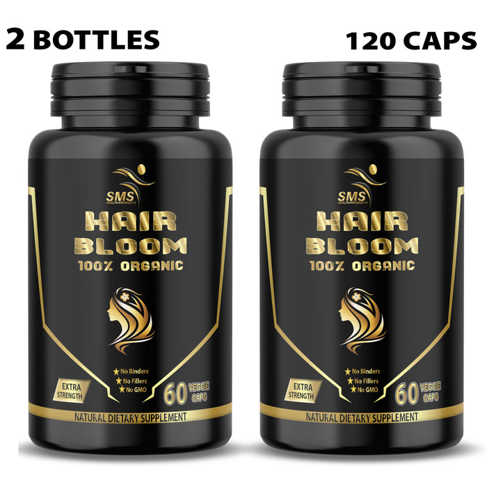 Hair Growth Pills, Hair Bloom Supplement for Thicker Fuller Hair, Supports Healthy Hair, Scalp and Growth, 60 Veggie Capsules Non GMO Gluten Free