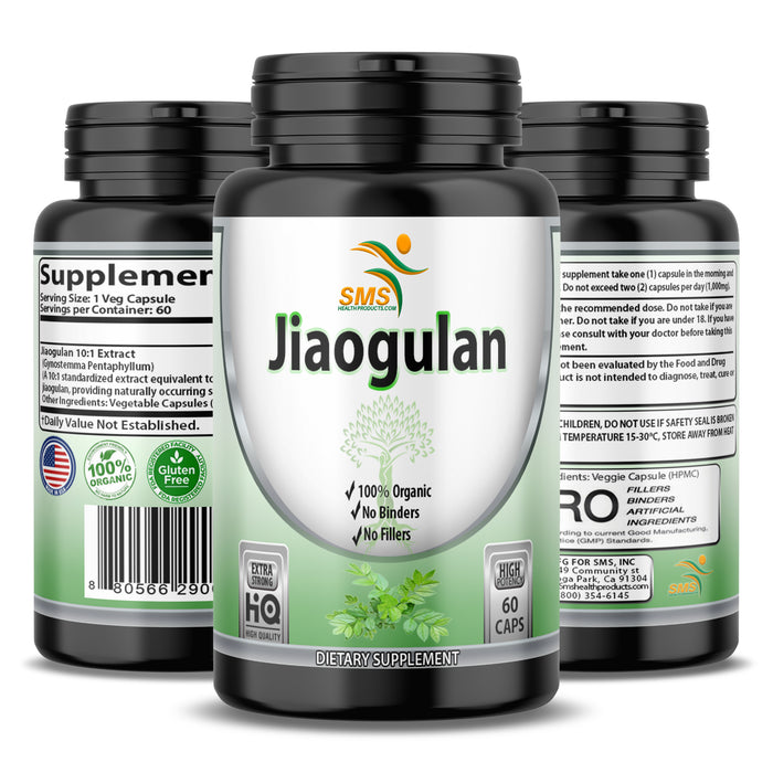 Jiaogulan Pills, 60 Veggie Capsules (Extract 10:1, Vegetarian, Non-GMO & Gluten-Free) Gynostemma AMPK Metabolic Activator Pentaphyllum