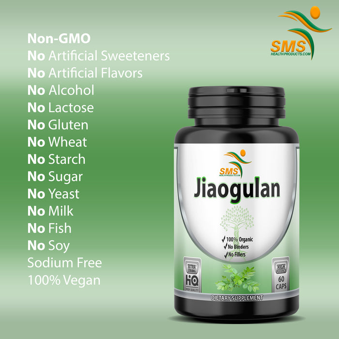 Jiaogulan Pills, 60 Veggie Capsules (Extract 10:1, Vegetarian, Non-GMO & Gluten-Free) Gynostemma AMPK Metabolic Activator Pentaphyllum
