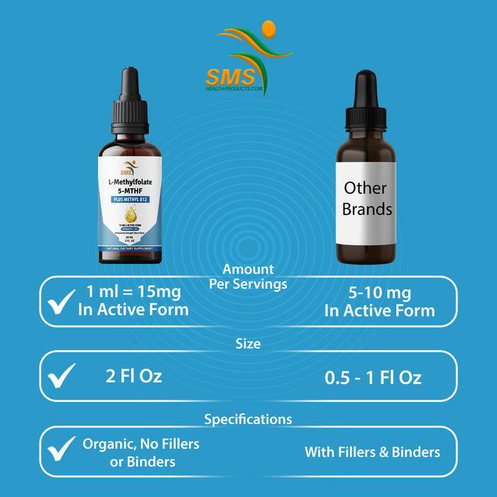 L-Methylfolate 15mg + Methyl B12 Liquid Drops – High Potency Sublingual Formula with Natural Berry Flavor – Active 5-MTHF & Bioactive B12 for Mood, Cognitive Health & Methylation Support (2oz)