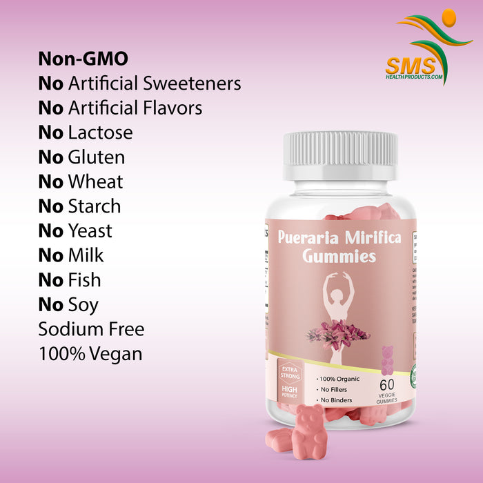 Pueraria Mirifica Dietary Supplement 60 Gummies Strawberry Flavored