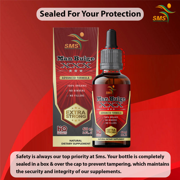 Man Bulge Tincture Herbal Drops Organic Men's Dietary Supplement 2 Fl Oz By SMS