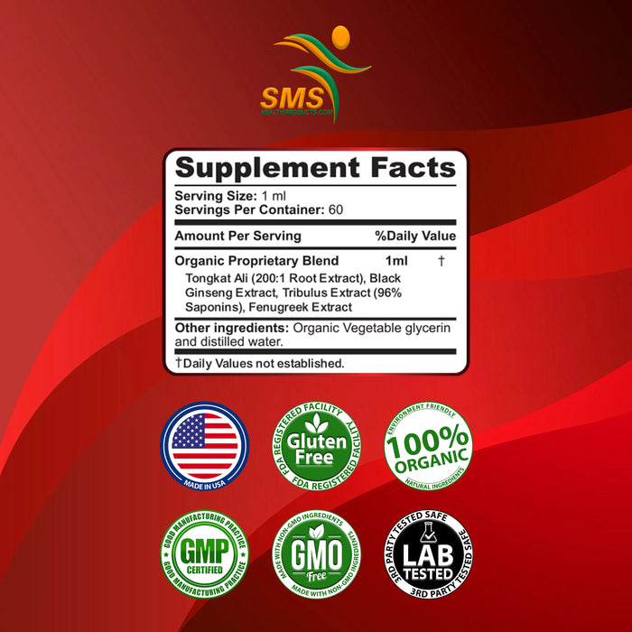 Man Bulge Tincture Herbal Drops Organic Men's Dietary Supplement 2 Fl Oz By SMS