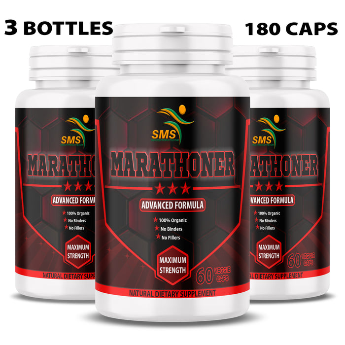 Marathoner Male Dietary Supplement Organic 60 Veggie Capsules NON GMO