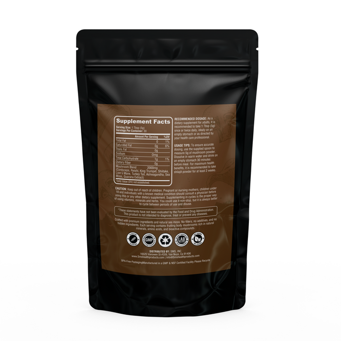 Organic Mushroom Coffee Instant Mushroom Coffee Powder Brain & Immune Boost