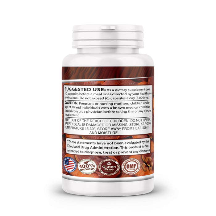 Potent Pure 15:1 Ganoderma Lucidum Extract Capsules, Reishi Mushroom 1,000mg Daily, (Vegan Non-GMO,Gluten Free) Supports Heart Health Supports Blood Pressure & Hormones in Normal Range-60 Veggie Caps