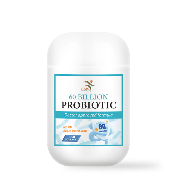 Probiotics 60 Billion CFU - 10 Strains + Organic Prebiotics - Immune, Digestive & Gut Health - Supports Occasional Constipation, Diarrhea, Gas & Bloating - for Women & Men - 60 ct