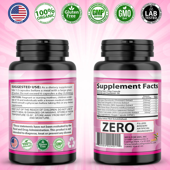 Revitalize, Natural Menopause Supplement for Hot Flashes, Night Sweats, Low Energy, Mood Swings, Unique Formula, 60 Veggie Capsules Non GMO