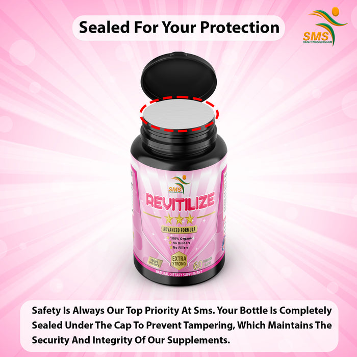 Revitalize, Natural Menopause Supplement for Hot Flashes, Night Sweats, Low Energy, Mood Swings, Unique Formula, 60 Veggie Capsules Non GMO