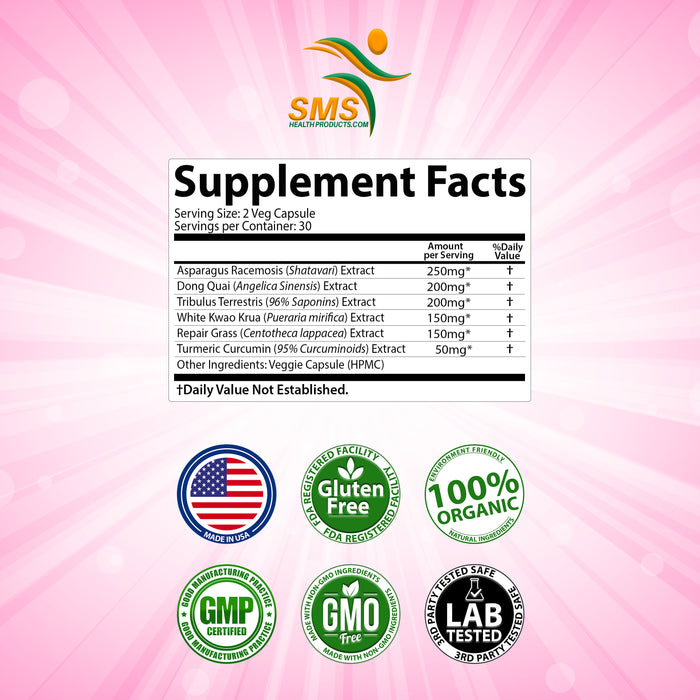 Revitalize, Natural Menopause Supplement for Hot Flashes, Night Sweats, Low Energy, Mood Swings, Unique Formula, 60 Veggie Capsules Non GMO
