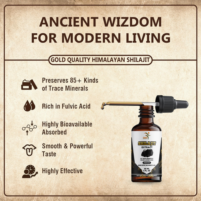 Shilajit Pure Himalayan (40% Fulvic Acid Supplement) (High in Trace Minerals, No Fillers, Manufactured in The USA) Drops | Alcohol-Free Tincture | Herbal Supplement | Vegan | 2 Fl Oz…