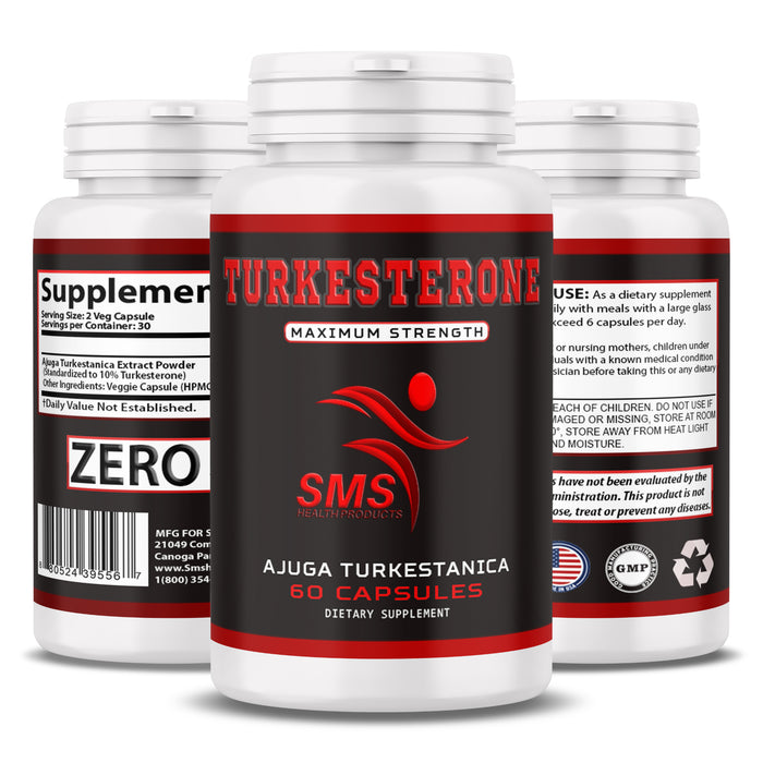 Turkesterone Capsules Supplement AKA  Ajuga Turkestanica Extract std. to 10%