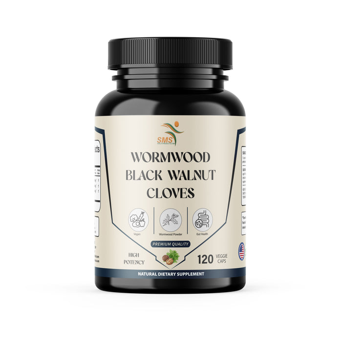 Wormwood Black Walnut Clove Capsules – Herbal Detox & Cleanse Supplement, 120 Capsules for Digestive Support and Wellness