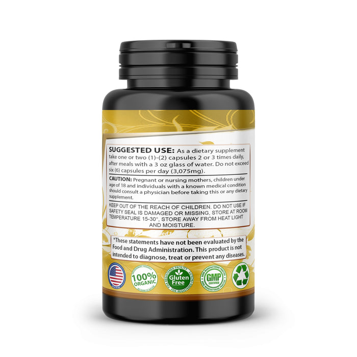 Ginger Root Powder 60 Capsules (Zingiber officinale) All Organic USA