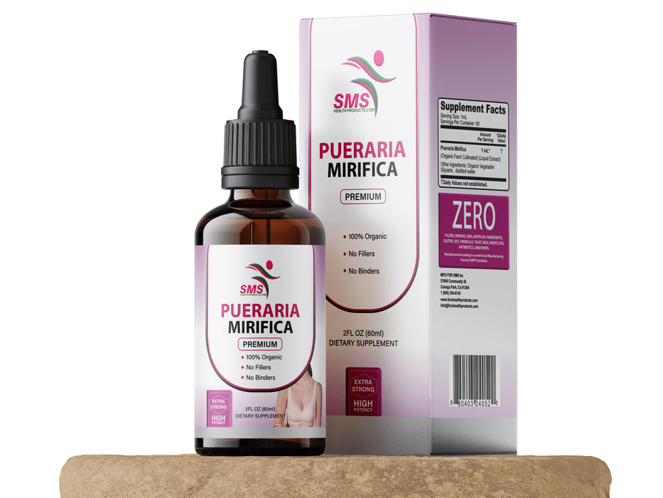 Pueraria Mirifica Drops | Premium Grade | Herbal Liquid Extract | Non-GMO, Organic, Vegan, Alcohol Free Tincture | 2 Fl Oz (60ml)