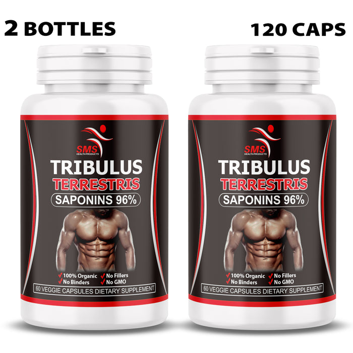 TRIBULUS TERRESTRIS Extract 96% SAPONINS 7500mg Body Build Booster 60 Capsules