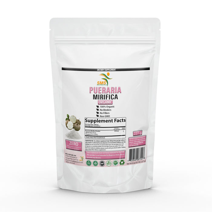 Potent Pueraria Mirifica White Kwao Krua Kao Powder, Promotes Women's Health | Imported from Thailand | Organic, Non GMO, Gluten Free Supplement | by SMS